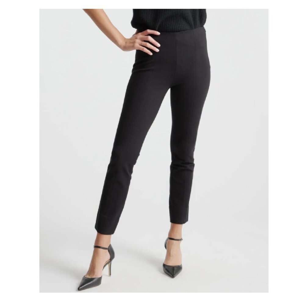 Quince Black Ponte Pants - Pintuck Ankle - M - Medium - NWT